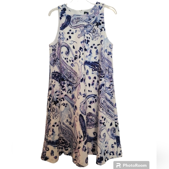 Lauren Ralph Lauren Dresses & Skirts - Nwt Lauren Ralph Lauren Blue White Paisley Print Sleeveless A line Dress SZ 14